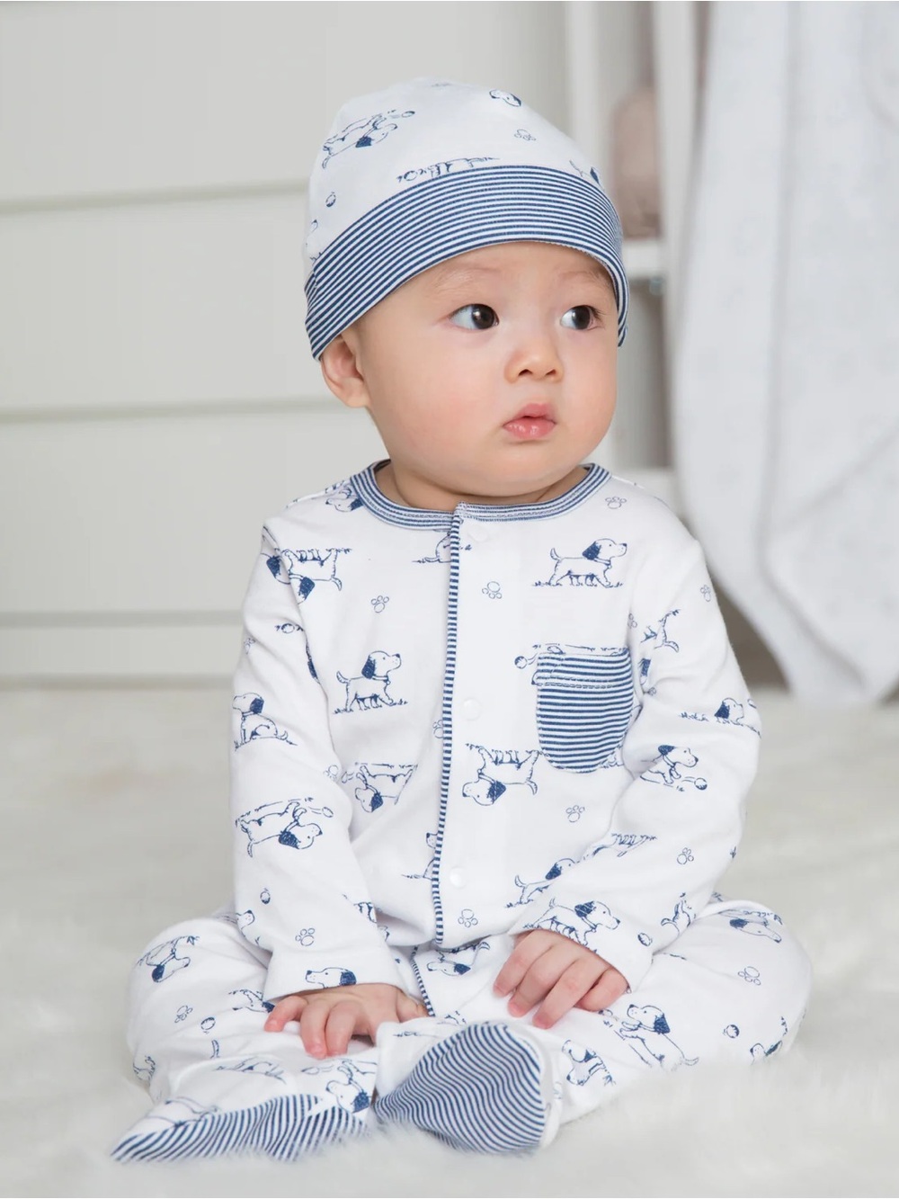 Little Me | Puppy Print Sleeper